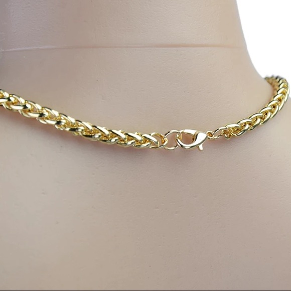 NEW Olive Silky Satin Wrap Chain Halter Crop Top - Picture 12 of 16